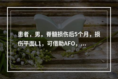 患者，男，脊髓损伤后5个月，损伤平面L1，可借助AFO，用