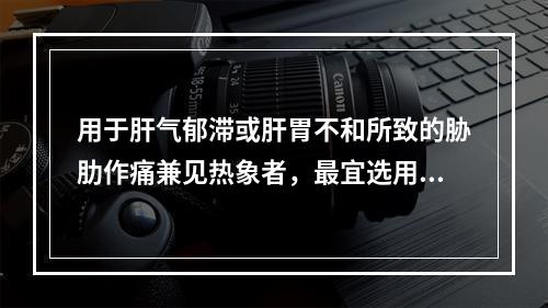 用于肝气郁滞或肝胃不和所致的胁肋作痛兼见热象者，最宜选用的药