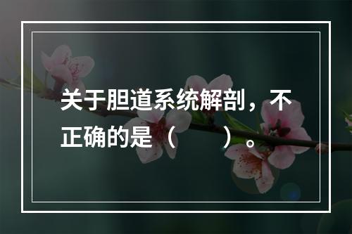 关于胆道系统解剖，不正确的是（　　）。