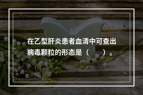 在乙型肝炎患者血清中可查出病毒颗粒的形态是（　　）。