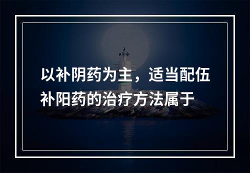 以补阴药为主，适当配伍补阳药的治疗方法属于