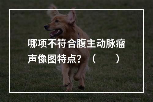 哪项不符合腹主动脉瘤声像图特点？（　　）