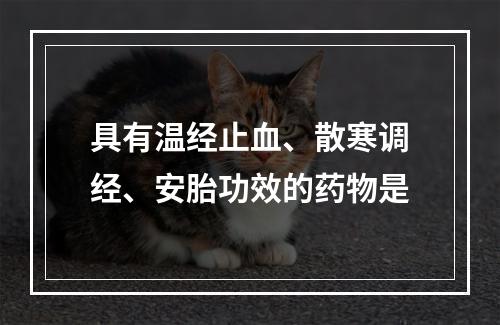 具有温经止血、散寒调经、安胎功效的药物是