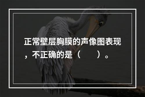 正常壁层胸膜的声像图表现，不正确的是（　　）。