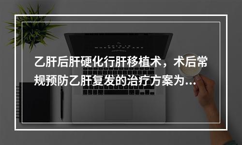 乙肝后肝硬化行肝移植术，术后常规预防乙肝复发的治疗方案为（　