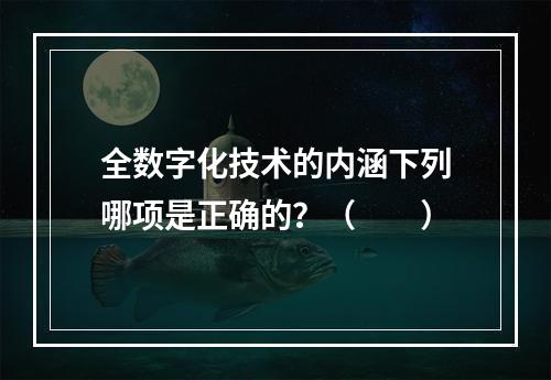 全数字化技术的内涵下列哪项是正确的？（　　）