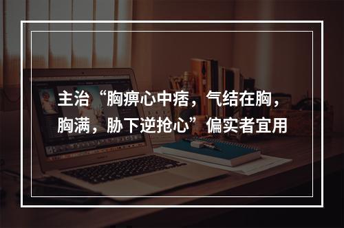 主治“胸痹心中痞，气结在胸，胸满，胁下逆抢心”偏实者宜用