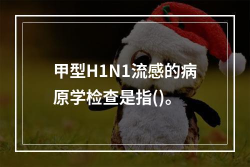 甲型H1N1流感的病原学检查是指()。