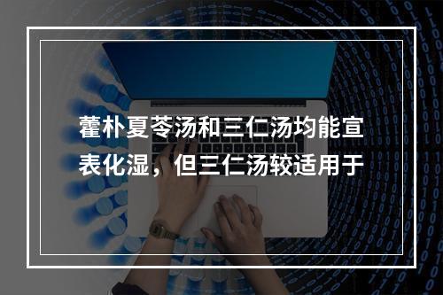 藿朴夏苓汤和三仁汤均能宣表化湿，但三仁汤较适用于