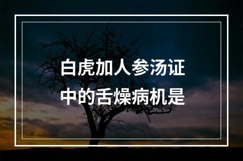 白虎加人参汤证中的舌燥病机是