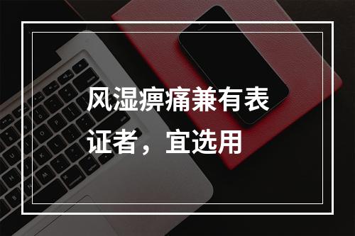 风湿痹痛兼有表证者，宜选用