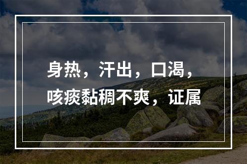 身热，汗出，口渴，咳痰黏稠不爽，证属