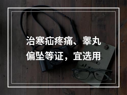 治寒疝疼痛、睾丸偏坠等证，宜选用