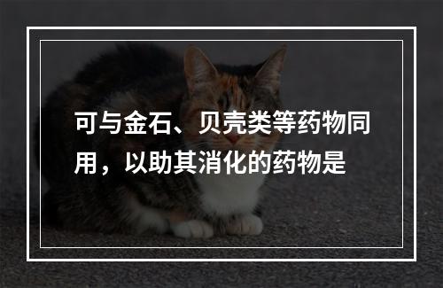 可与金石、贝壳类等药物同用，以助其消化的药物是