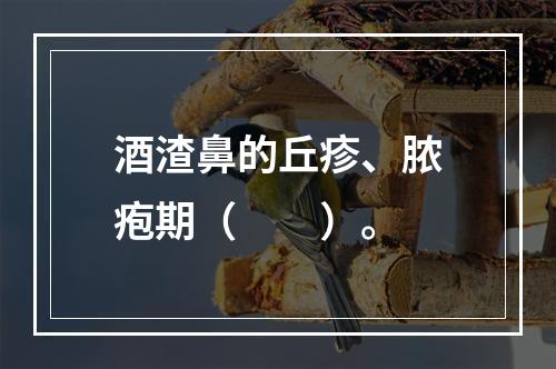 酒渣鼻的丘疹、脓疱期（　　）。