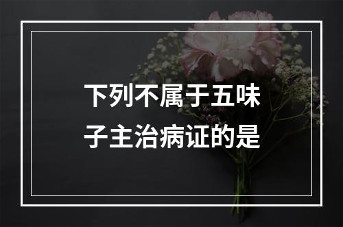 下列不属于五味子主治病证的是