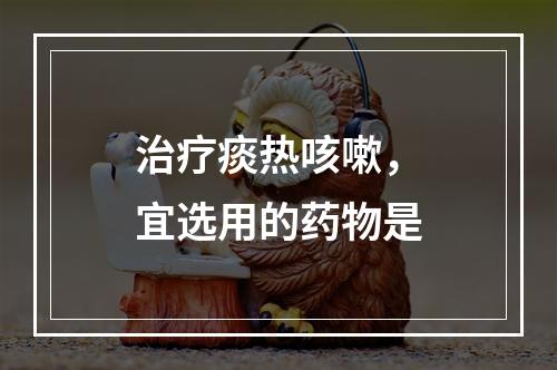 治疗痰热咳嗽，宜选用的药物是