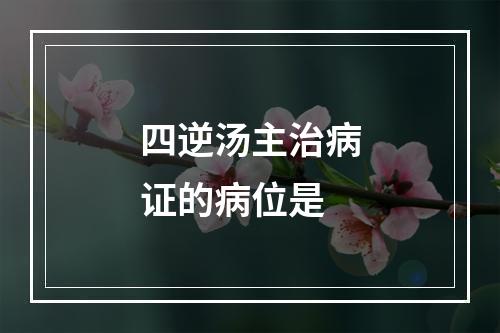 四逆汤主治病证的病位是