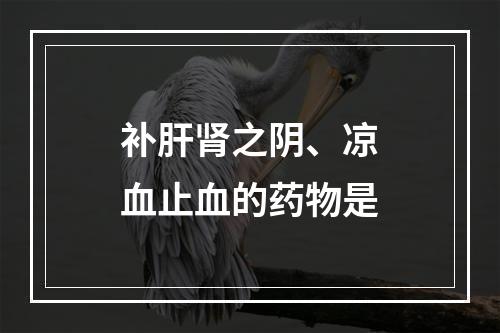 补肝肾之阴、凉血止血的药物是