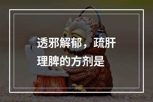 透邪解郁，疏肝理脾的方剂是