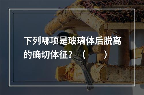 下列哪项是玻璃体后脱离的确切体征？（　　）