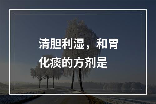 清胆利湿，和胃化痰的方剂是