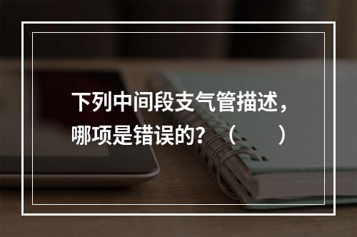 下列中间段支气管描述，哪项是错误的？（　　）