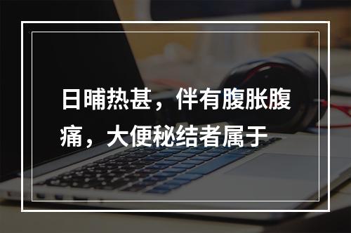 日晡热甚，伴有腹胀腹痛，大便秘结者属于