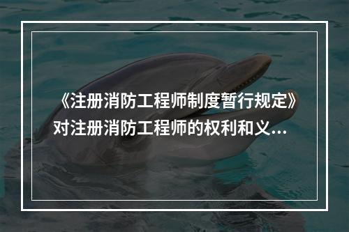 《注册消防工程师制度暂行规定》对注册消防工程师的权利和义务进