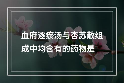 血府逐瘀汤与杏苏散组成中均含有的药物是