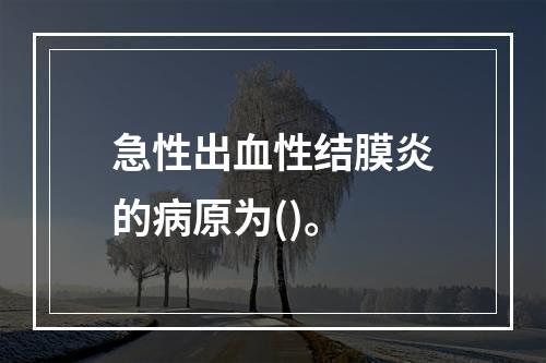 急性出血性结膜炎的病原为()。