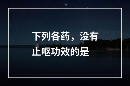 下列各药，没有止呕功效的是