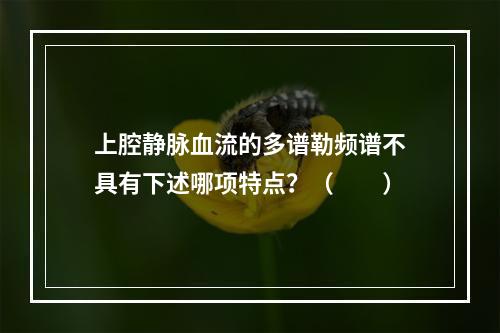 上腔静脉血流的多谱勒频谱不具有下述哪项特点？（　　）