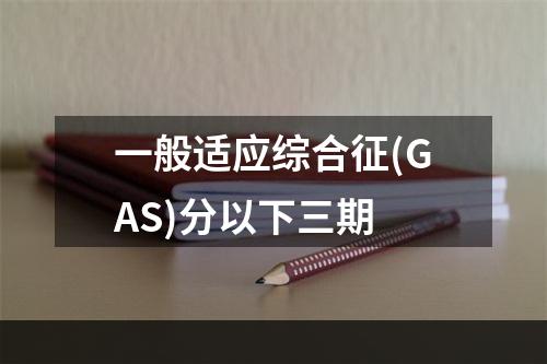 一般适应综合征(GAS)分以下三期