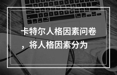 卡特尔人格因素问卷，将人格因素分为