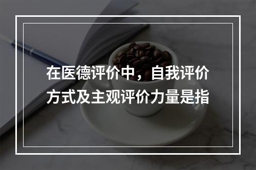 在医德评价中，自我评价方式及主观评价力量是指