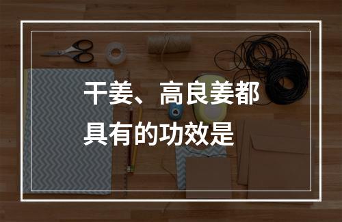 干姜、高良姜都具有的功效是