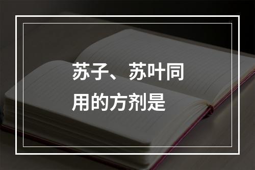 苏子、苏叶同用的方剂是