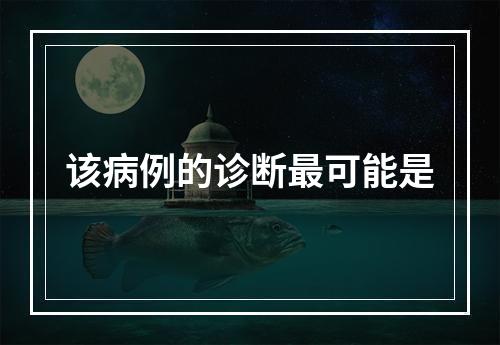 该病例的诊断最可能是