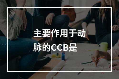 主要作用于动脉的CCB是