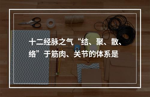 十二经脉之气“结、聚、散、络”于筋肉、关节的体系是