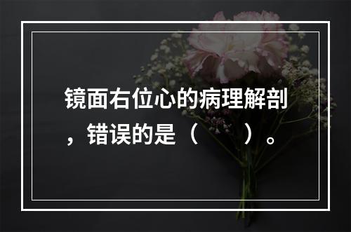 镜面右位心的病理解剖，错误的是（　　）。