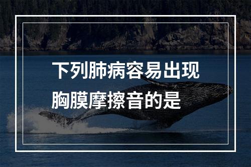 下列肺病容易出现胸膜摩擦音的是