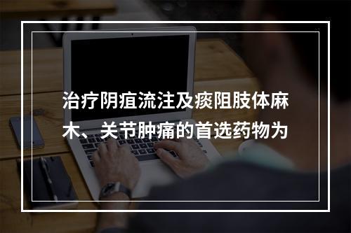 治疗阴疽流注及痰阻肢体麻木、关节肿痛的首选药物为