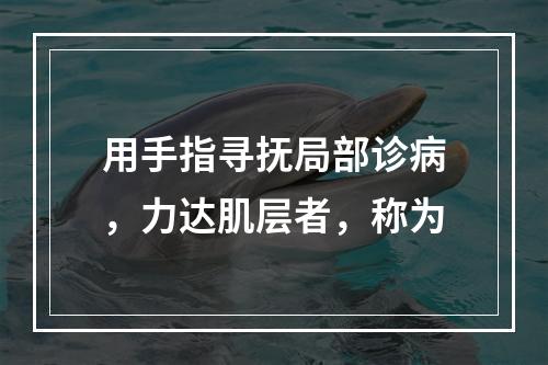 用手指寻抚局部诊病，力达肌层者，称为