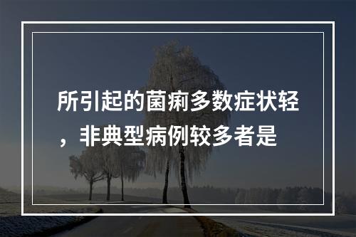 所引起的菌痢多数症状轻，非典型病例较多者是