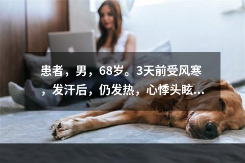 患者，男，68岁。3天前受风寒，发汗后，仍发热，心悸头眩，筋