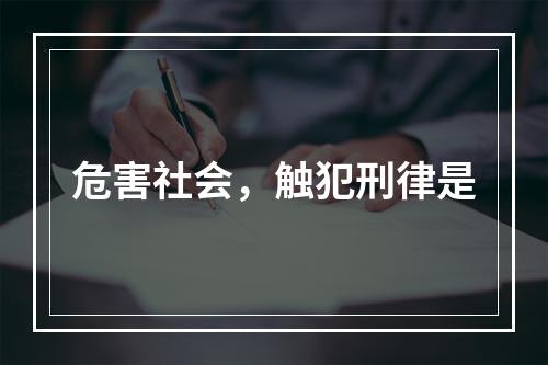 危害社会，触犯刑律是