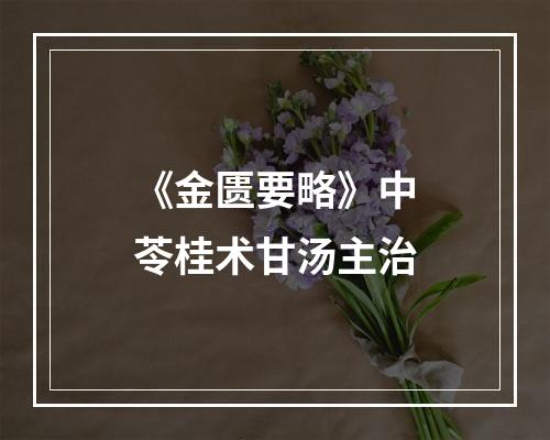 《金匮要略》中苓桂术甘汤主治