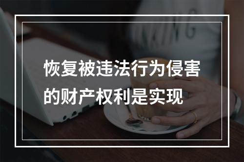 恢复被违法行为侵害的财产权利是实现